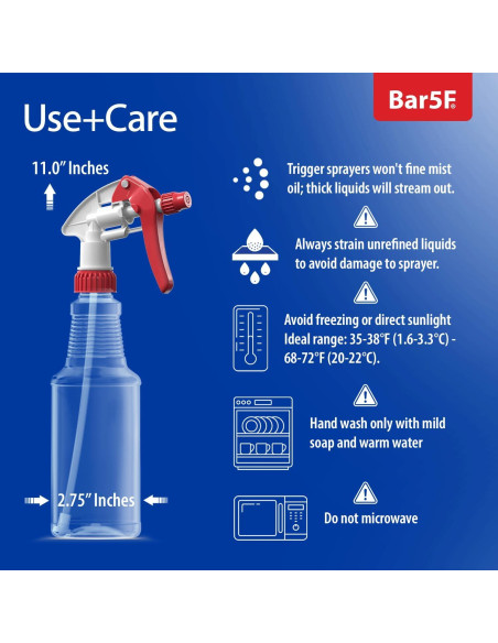 Botellas de Spray Bar5F 0.47L Ajustables Paquete de 2