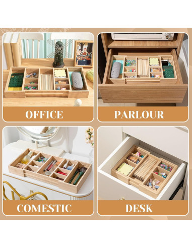 Organizador de Cajones Expandible Weysat de Bambú 30-50cm