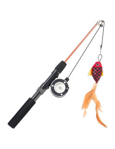 Juguete para Gatos Jieffifa con Plumas y Plata Natural