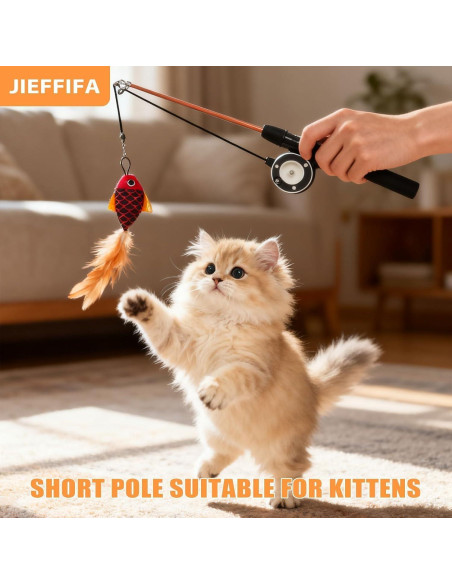 Juguete para Gatos Jieffifa con Plumas y Plata Natural Juguete para Gatos Jieffifa con Plumas y Plata Natural