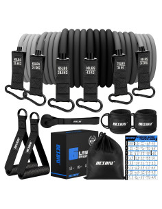 Bandas de Resistencia Pesadas BesBiu 420LBS con Mangos y Anclaje
