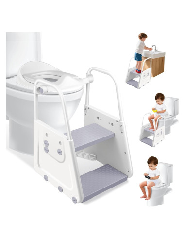 Asiento de Entrenamiento para Baño 3 en 1 Spluvvly con Escalón