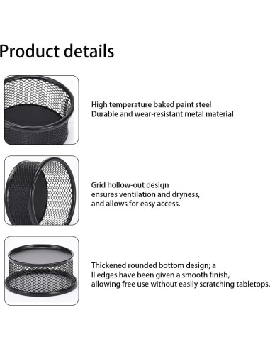 Soporte de Clip de Papel Metal Negro Minimalista Tangseajiao