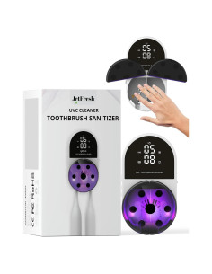 Soporte de cepillos de dientes UV JetFresh ES-X9 con reloj LED