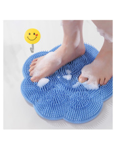 Alfombrilla de Fregado para Pies BZ-MA Azul con Ventosas