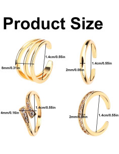 Conjunto de 4 Anillos para Dedos de los Pies Mikovivi Oro 2