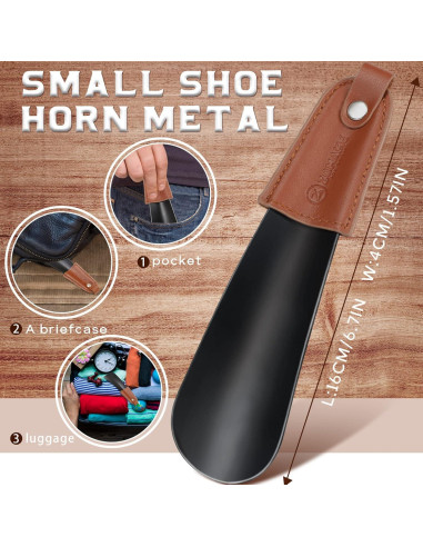 Cuerno de Zapato ZOMAKE de Metal 17 cm Portátil para Viaje