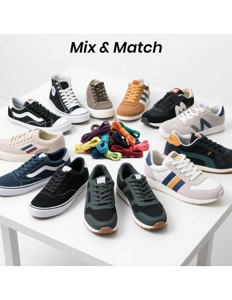 Cintas Planas para Zapatillas 2 Pares 137cm Poliéster 27 Colores