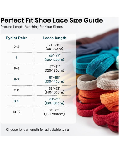 Cintas Planas para Zapatillas 2 Pares 137cm Poliéster 27 Colores
