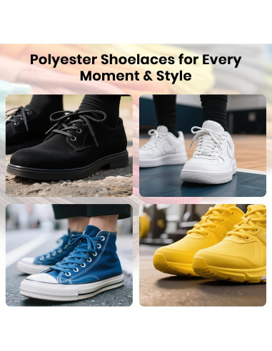 Cintas Planas para Zapatillas 2 Pares 137cm Poliéster 27 Colores