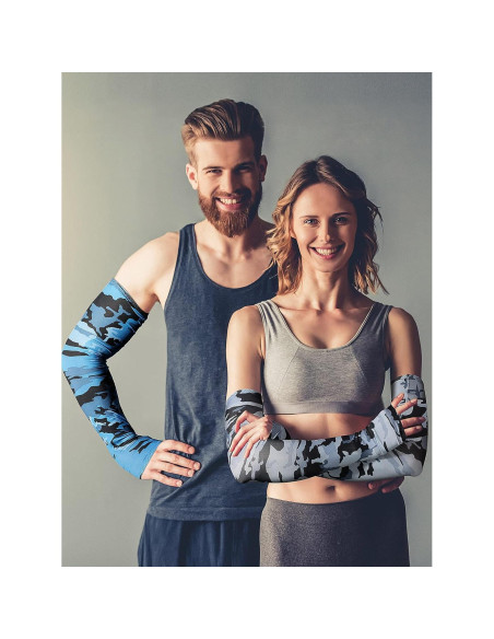 20 Pares Mangas Protectores para el Sol Geyoga Unisex Seda Fría