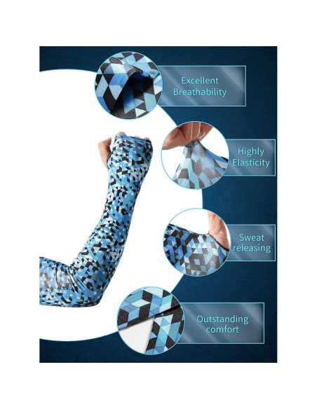 20 Pares Mangas Protectores para el Sol Geyoga Unisex Seda Fría