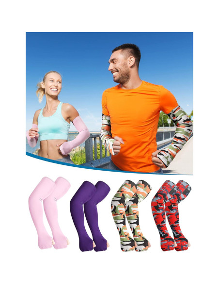 20 Pares Mangas Protectores para el Sol Geyoga Unisex Seda Fría