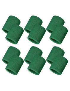 Paquete de 12 Muñequera Deportiva Bememo Verde Oscuro 8x8 cm