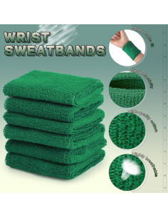 Paquete de 12 Muñequera Deportiva Bememo Verde Oscuro 8x8 cm 2