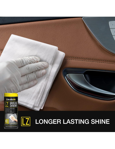 Toallitas de Cuero LZ Spot-Less - Limpia, Acondiciona y Protege - 40 Unidades