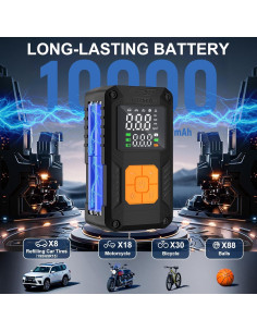 Compresor de Aire Portátil Hajomel EB03B 150 PSI Batería 10000mAh 2