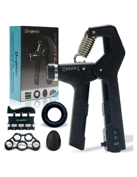 Entrenador de Fuerza de Agarre Uiuqekel Ajustable 5-100 kg