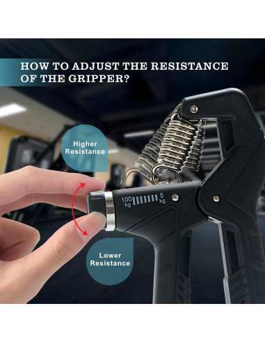 Entrenador de Fuerza de Agarre Uiuqekel Ajustable 5-100 kg
