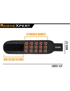 Pulsera Magnética Magnelex Magnexpert con 15 Imanes - Negra 2