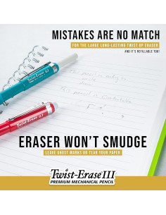Lápices Mecánicos Pentel Twist-Erase III 0.9mm Paquete de 2 2