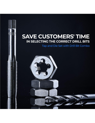 Juego de Machos y Matrices Toolant 127 Piezas SAE/Métrico