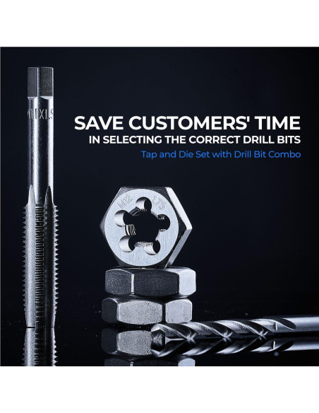 Juego de Machos y Matrices Toolant 127 Piezas SAE/Métrico