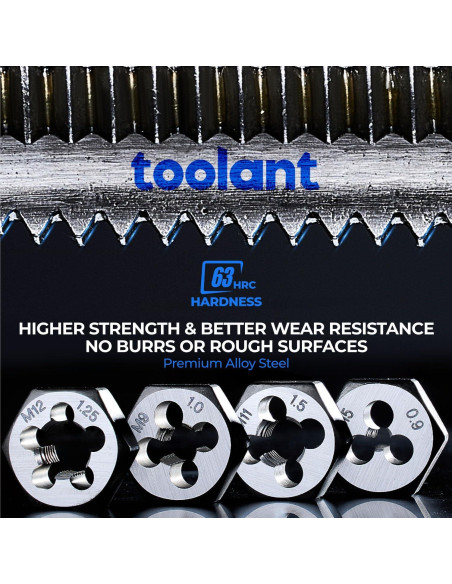 Juego de Machos y Matrices Toolant 127 Piezas SAE/Métrico