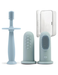 Conjunto de Cepillos de Dientes de Silicona BumbleBee 360 - Azul