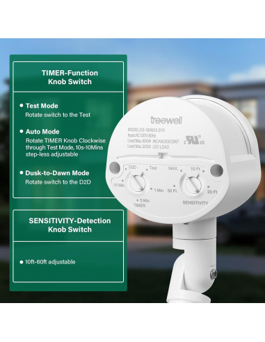 Sensor de Movimiento Treewell TMD180B, 180 Grados, 18m