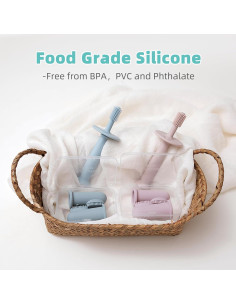 Conjunto de Cepillos de Dientes de Silicona BumbleBee 360 - Azul 2