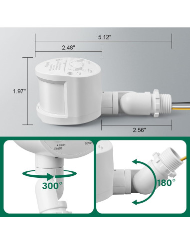 Sensor de Movimiento Treewell TMD180B, 180 Grados, 18m
