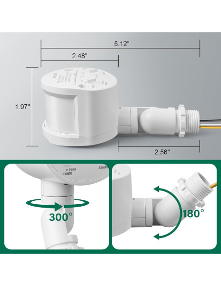 Sensor de Movimiento Treewell TMD180B, 180 Grados, 18m