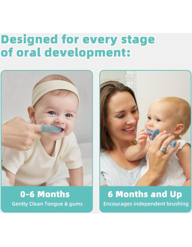 Conjunto de Cepillos de Dientes de Silicona BumbleBee 360 - Azul