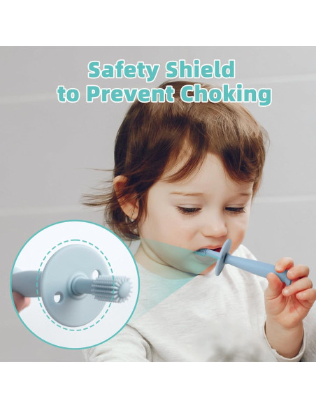 Conjunto de Cepillos de Dientes de Silicona BumbleBee 360 - Azul