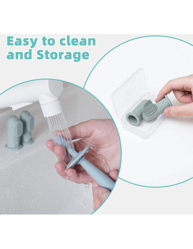 Conjunto de Cepillos de Dientes de Silicona BumbleBee 360 - Azul