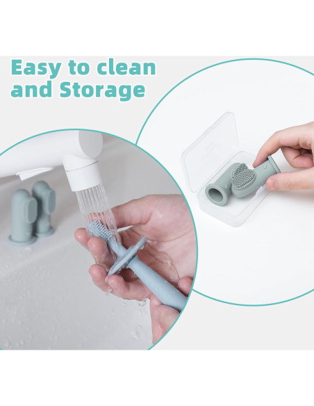 Conjunto de Cepillos de Dientes de Silicona BumbleBee 360 - Azul