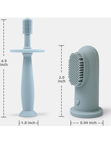 Conjunto de Cepillos de Dientes de Silicona BumbleBee 360 - Azul