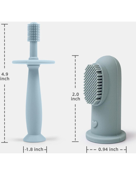 Conjunto de Cepillos de Dientes de Silicona BumbleBee 360 - Azul