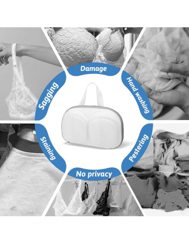 2 Bolsas de Lavandería para Sujetadores Qulkws 30.48x17.78cm