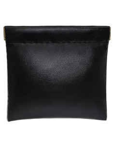 Monedero de Cuero PU MikiLim Negro con Cierre de Presión