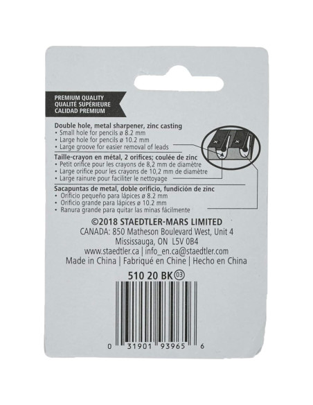 Afilador de Lápices Doble Orificio STAEDTLER Metal 23 30