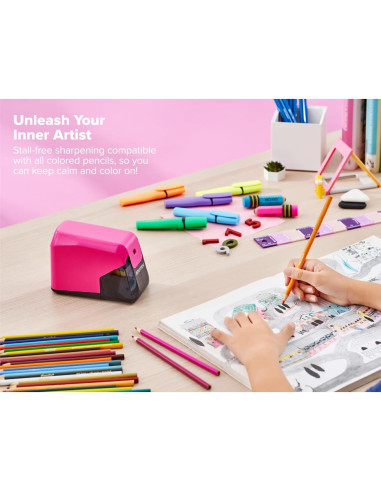 Sacapuntas eléctrico Bostitch BPS4-PINK, rosa, 4x vida cortador