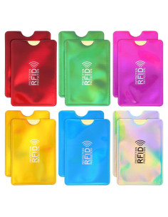 Juego de 12 fundas bloqueadoras RFID Sorcristy - 6 colores