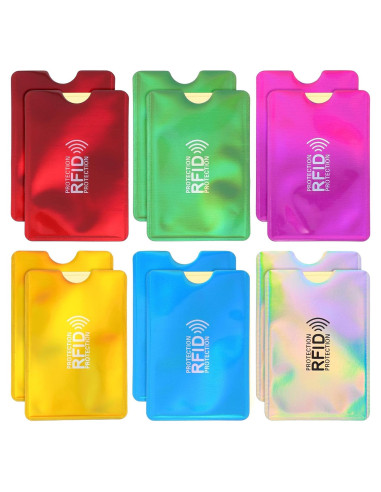 Juego de 12 fundas bloqueadoras RFID Sorcristy - 6 colores