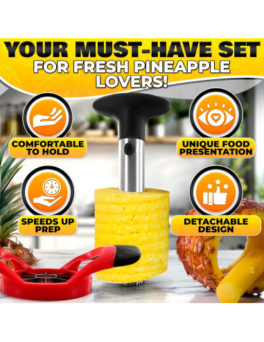 Cortador de Piña NADOBA de Acero Inoxidable, Mango Ergonómico