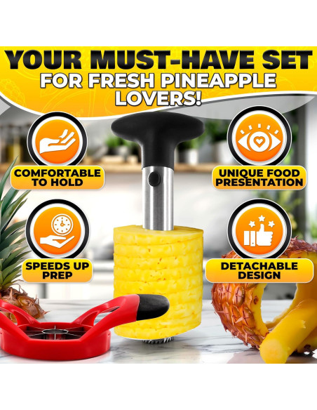 Cortador de Piña NADOBA de Acero Inoxidable, Mango Ergonómico