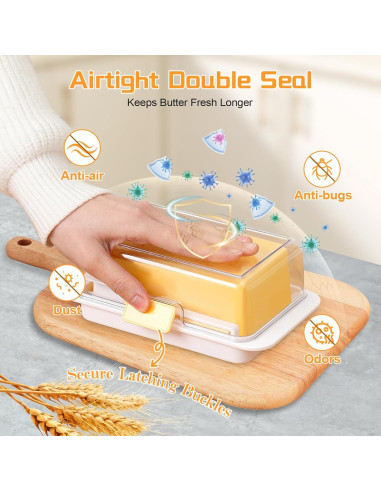 Plato de Mantequilla Hermético Piunaoa con Tapa 18.3x10.9 cm