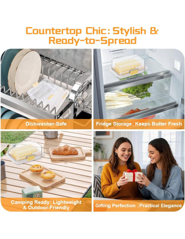 Plato de Mantequilla Hermético Piunaoa con Tapa 18.3x10.9 cm