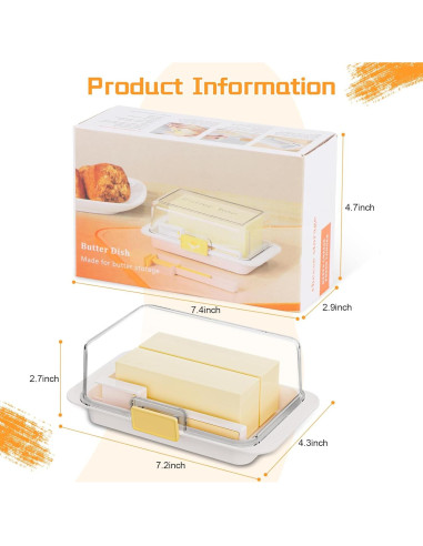 Plato de Mantequilla Hermético Piunaoa con Tapa 18.3x10.9 cm